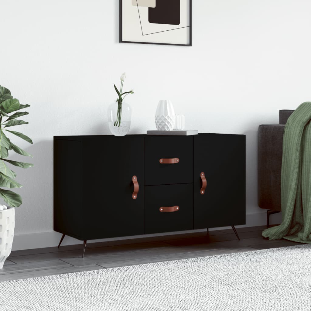 Skjenk svart 100x36x60 cm konstruert tre