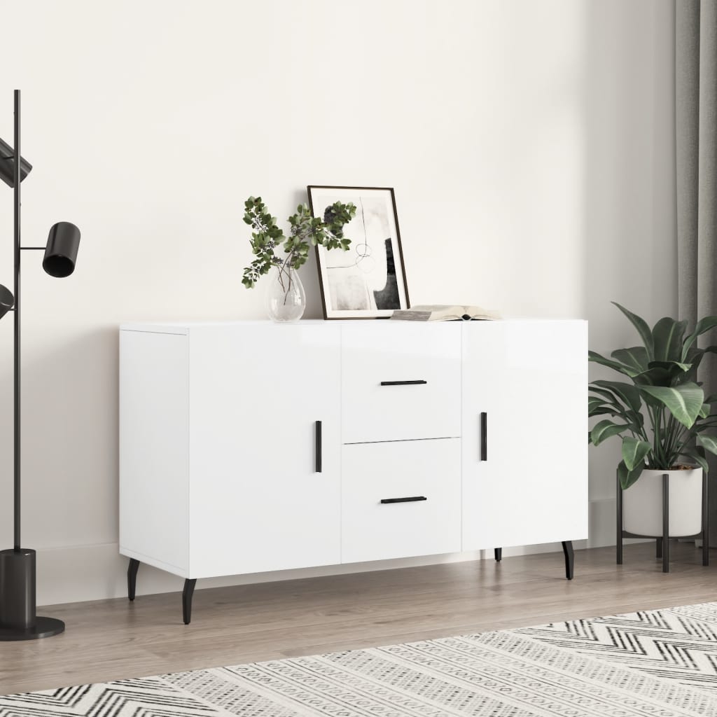 Skap Høyglans Hvit 100x36x60 cm