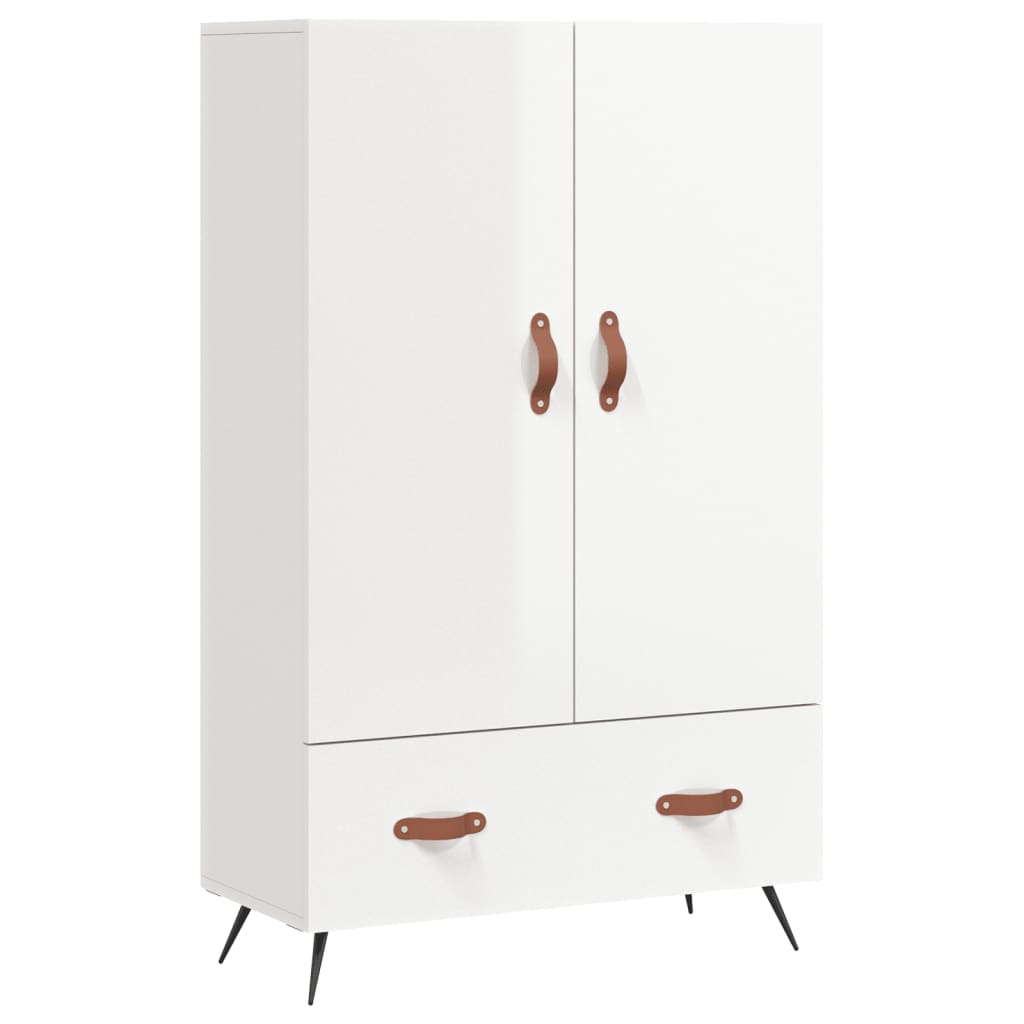 Skap Høyglans Hvit 69,5x31x115 cm