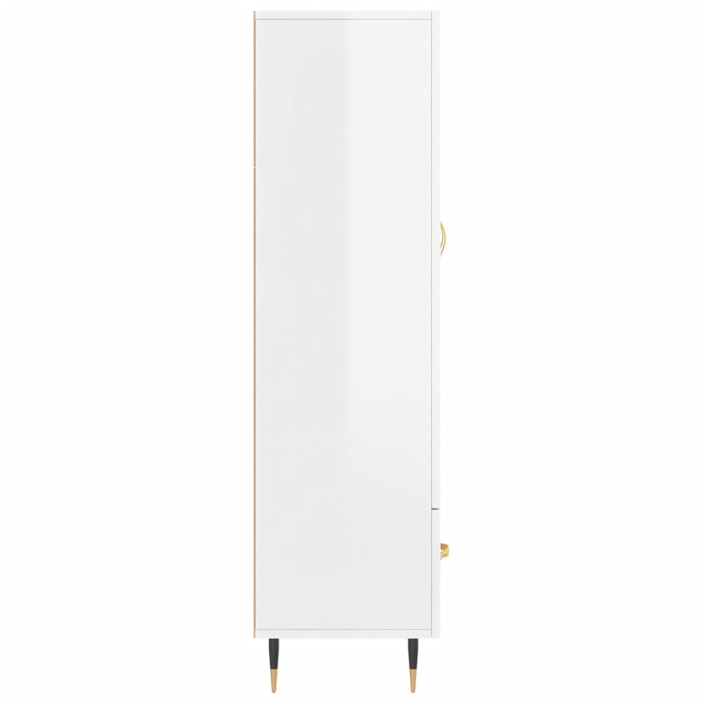 Skap Høyglans Hvit 69,5x31x115 cm