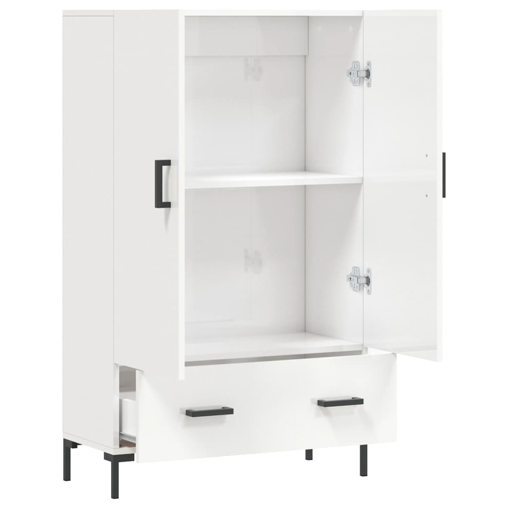 Skap Høyglans Hvit 69,5x31x115 cm