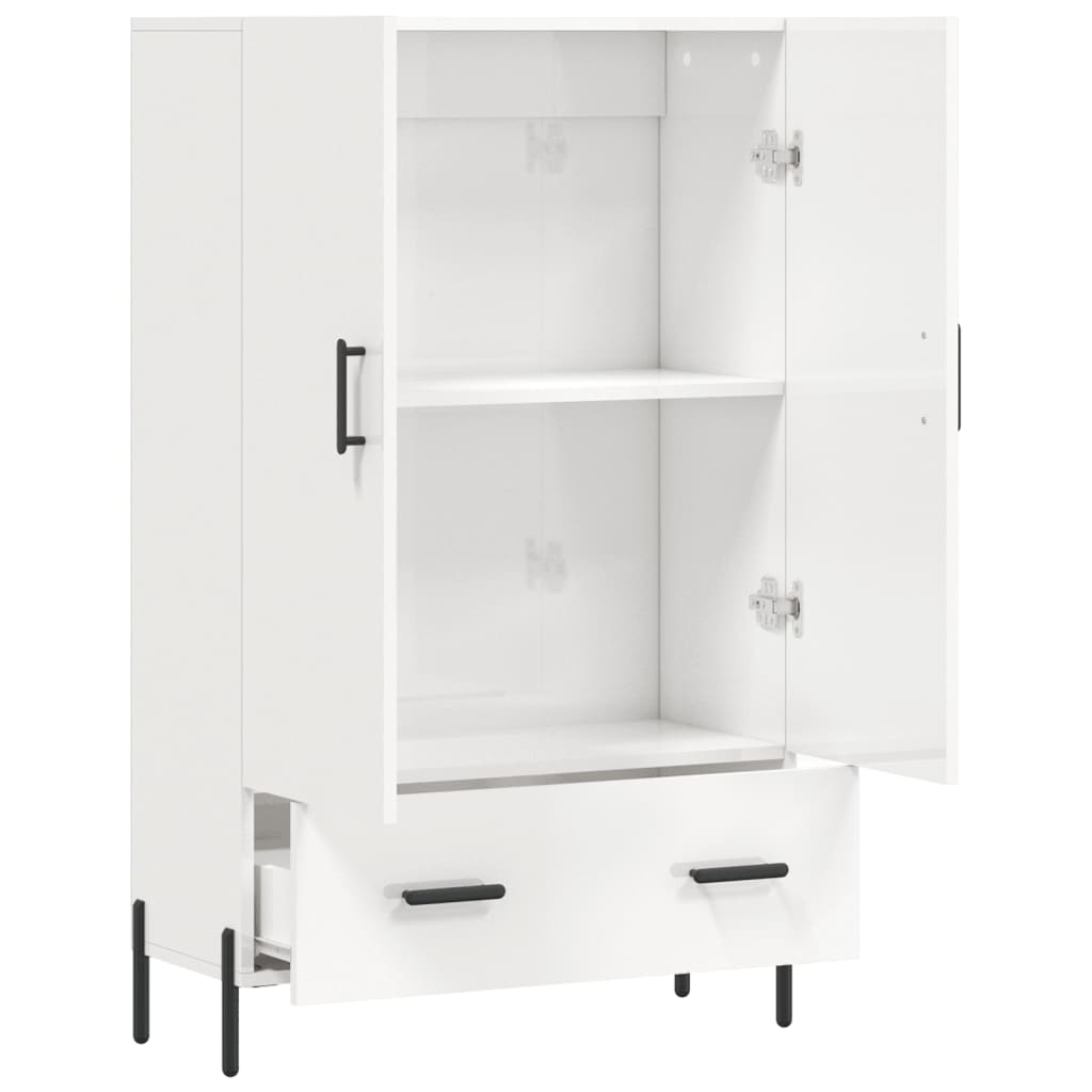 Skap Høyglans Hvit 69,5x31x115 cm