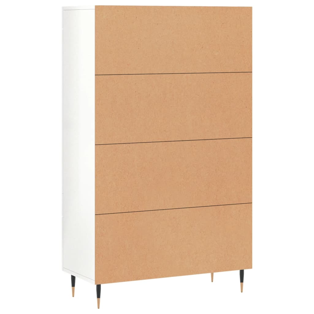 Skap Høyglans Hvit 69,5x31x115 cm