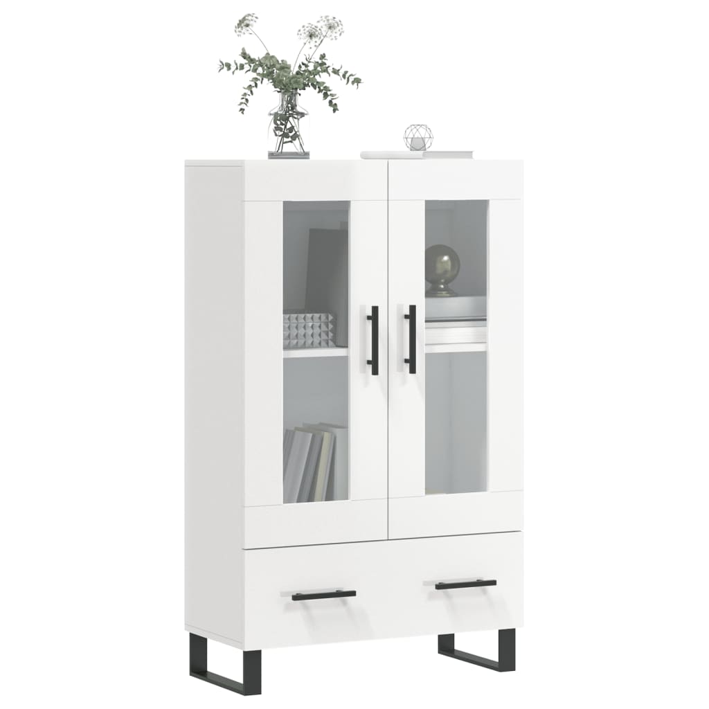 Skap Høyglans Hvit 69,5x31x115 cm