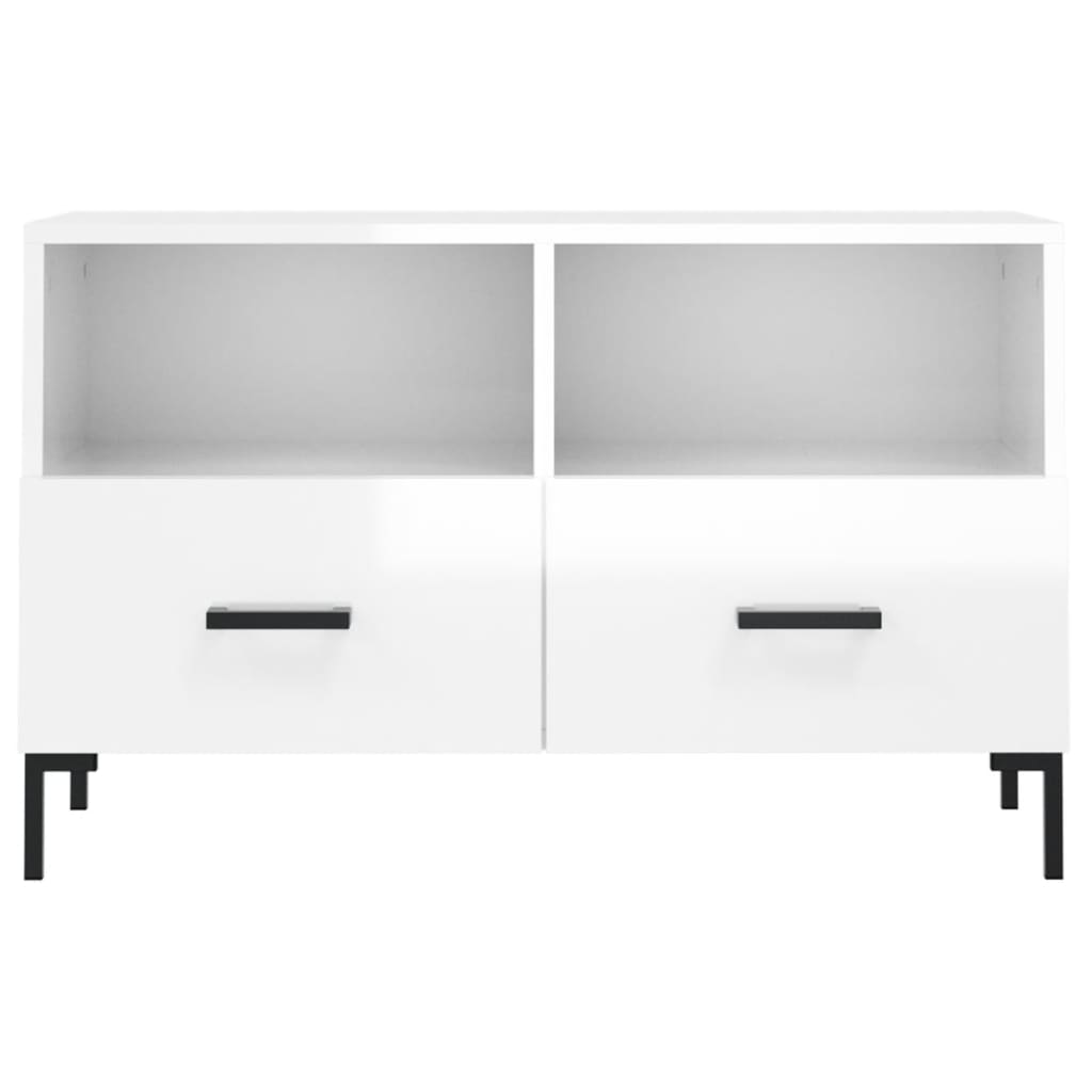 TV-Møbel Høyglans Hvit Tv-benk 80x36x50 cm