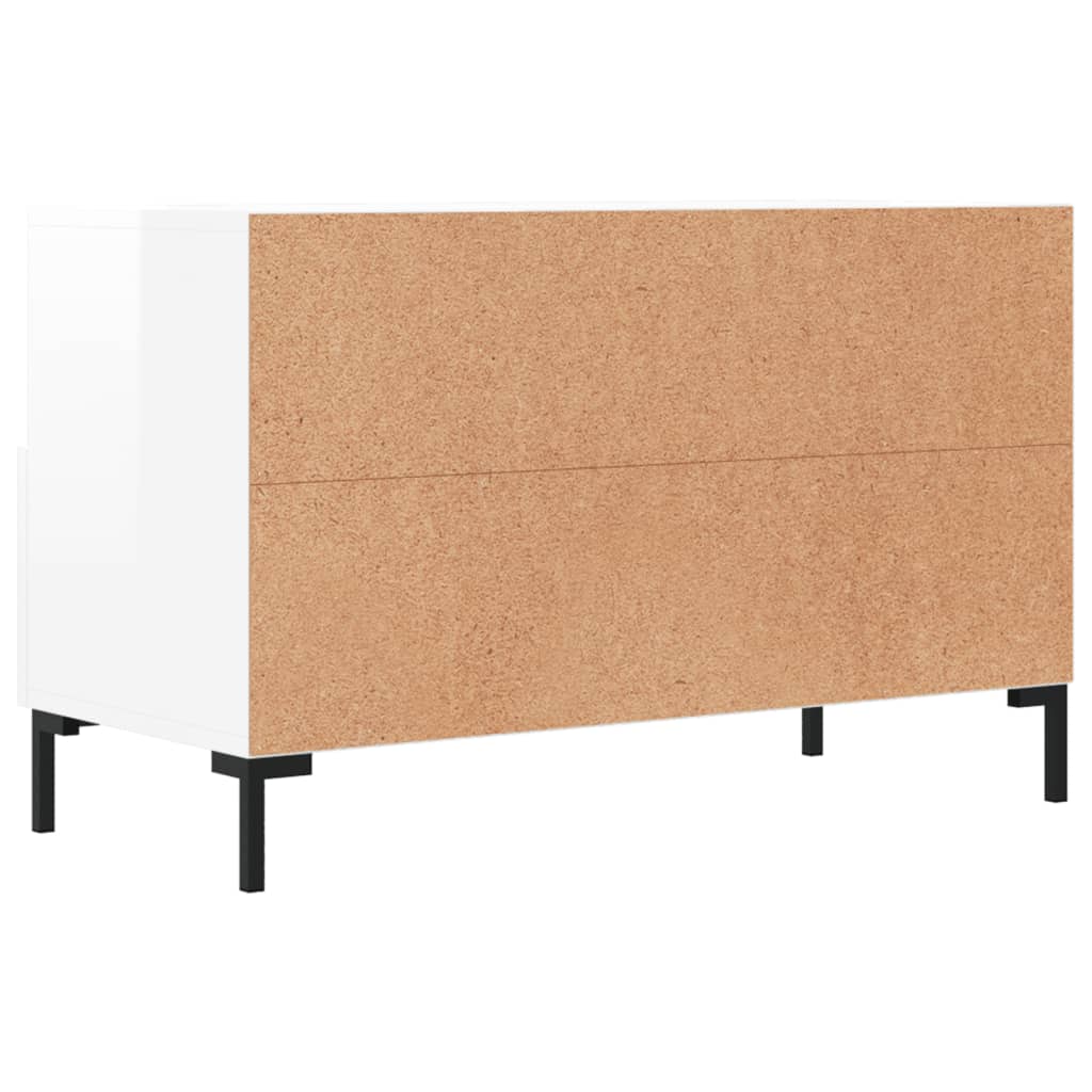 TV-Møbel Høyglans Hvit Tv-benk 80x36x50 cm