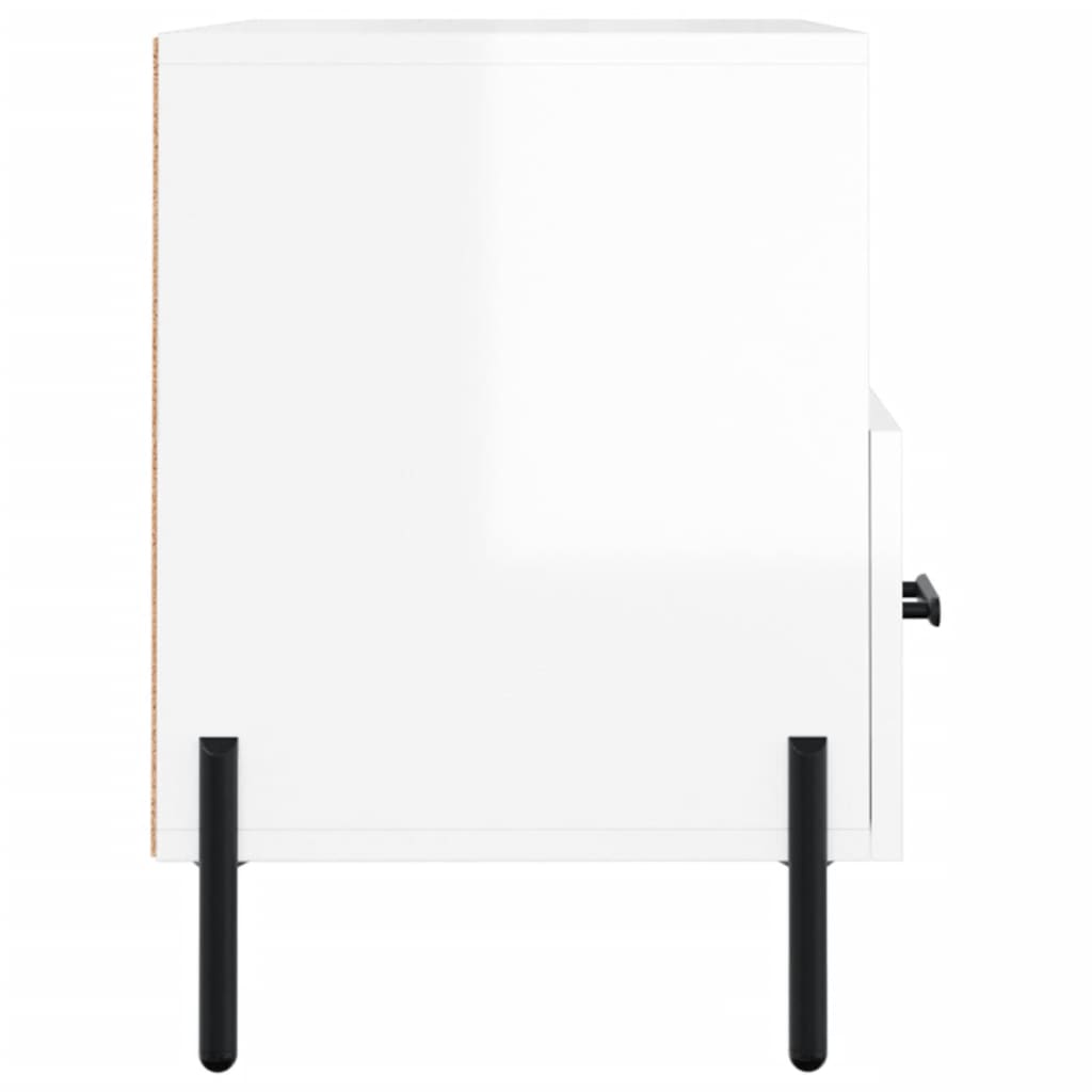 TV-Møbel Høyglans Hvit Tv-benk 80x36x50 cm