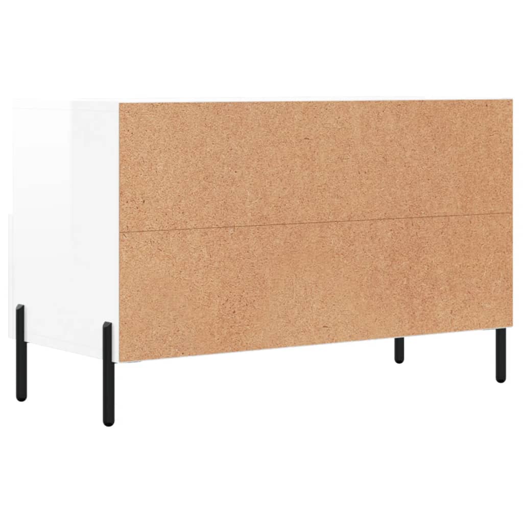 TV-Møbel Høyglans Hvit Tv-benk 80x36x50 cm