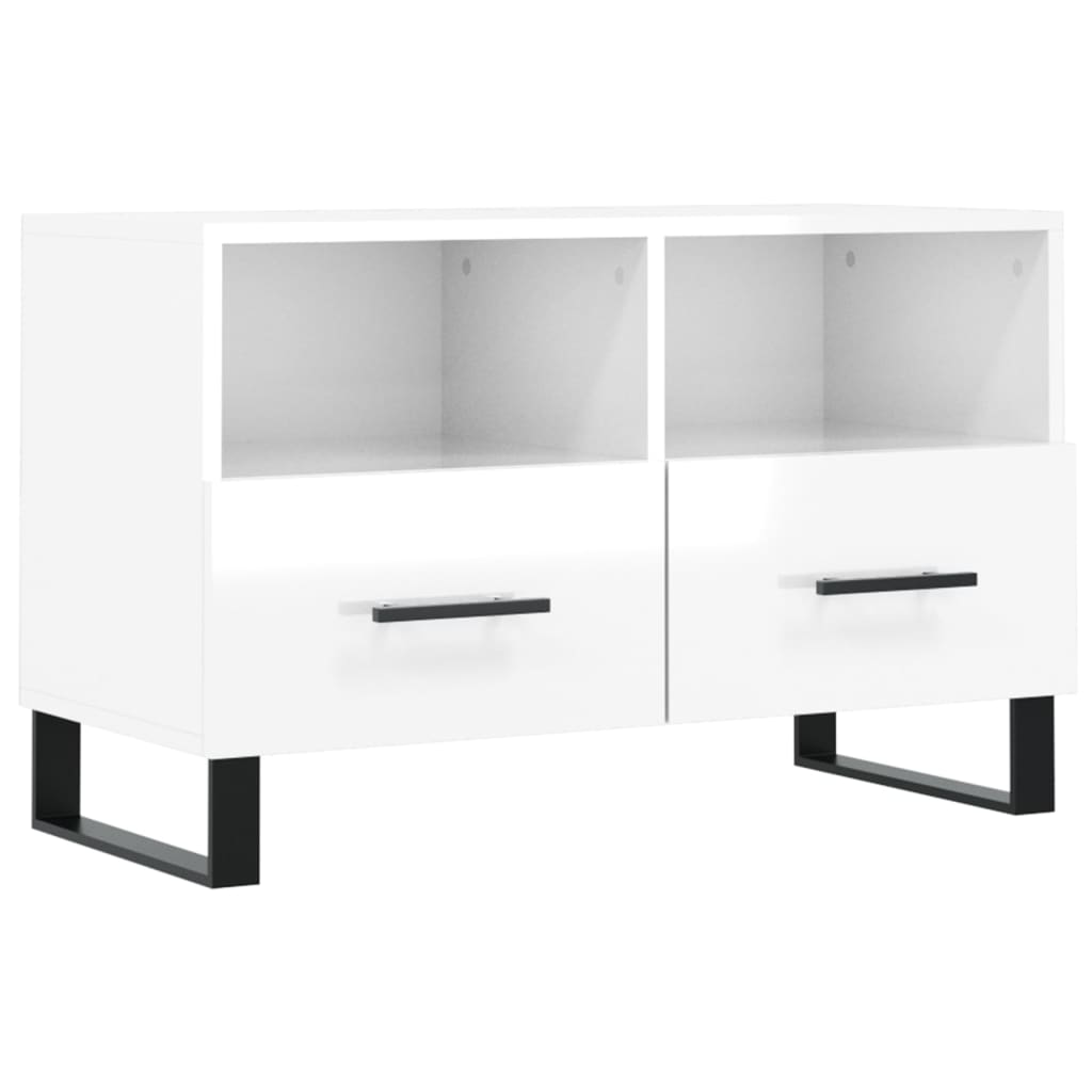 TV-Møbel Høyglans Hvit TV-benk 80x36x50 cm