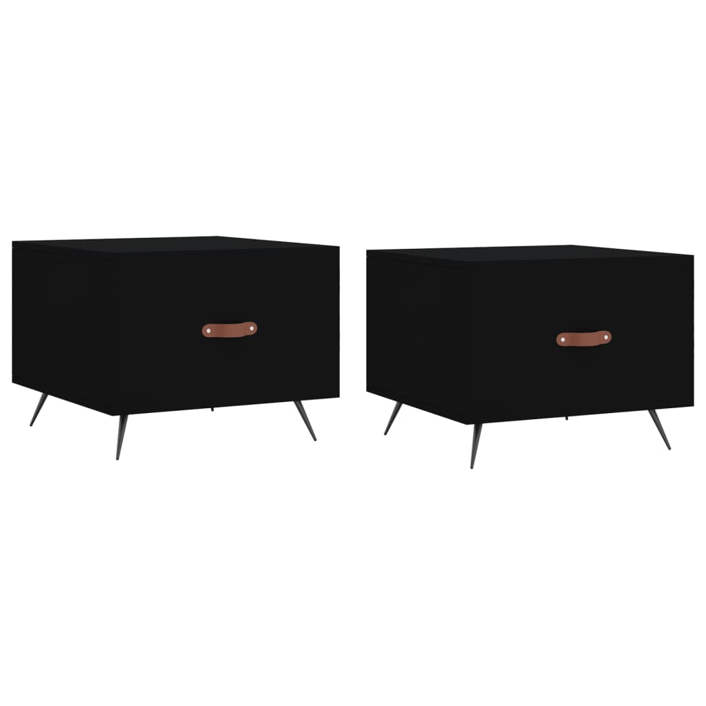Salongbord Sofabord Svart 2 stk 50x50x40 cm