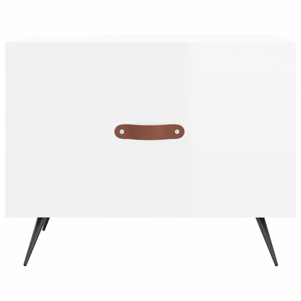 Sidebord Høyglans Hvit 2 stk Høyglans Hvit 50x50x40 cm