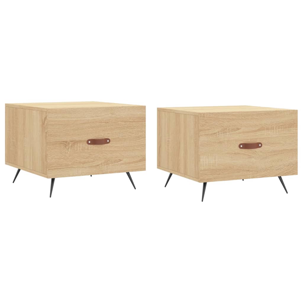 Salongbord Sofabord Sonoma Eik 2 stk 50x50x40 cm