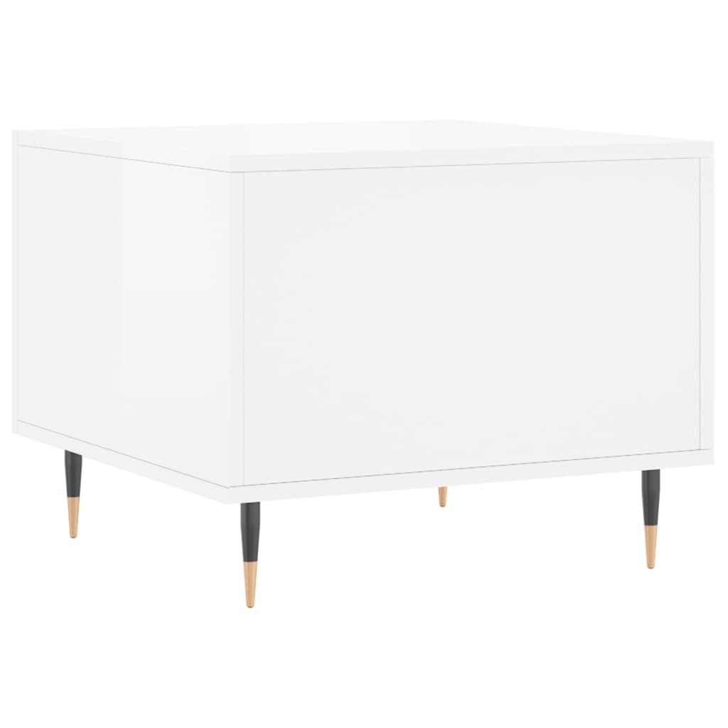 Sidebord Høyglans Hvit 2 stk Høyglans Hvit 50x50x40 cm