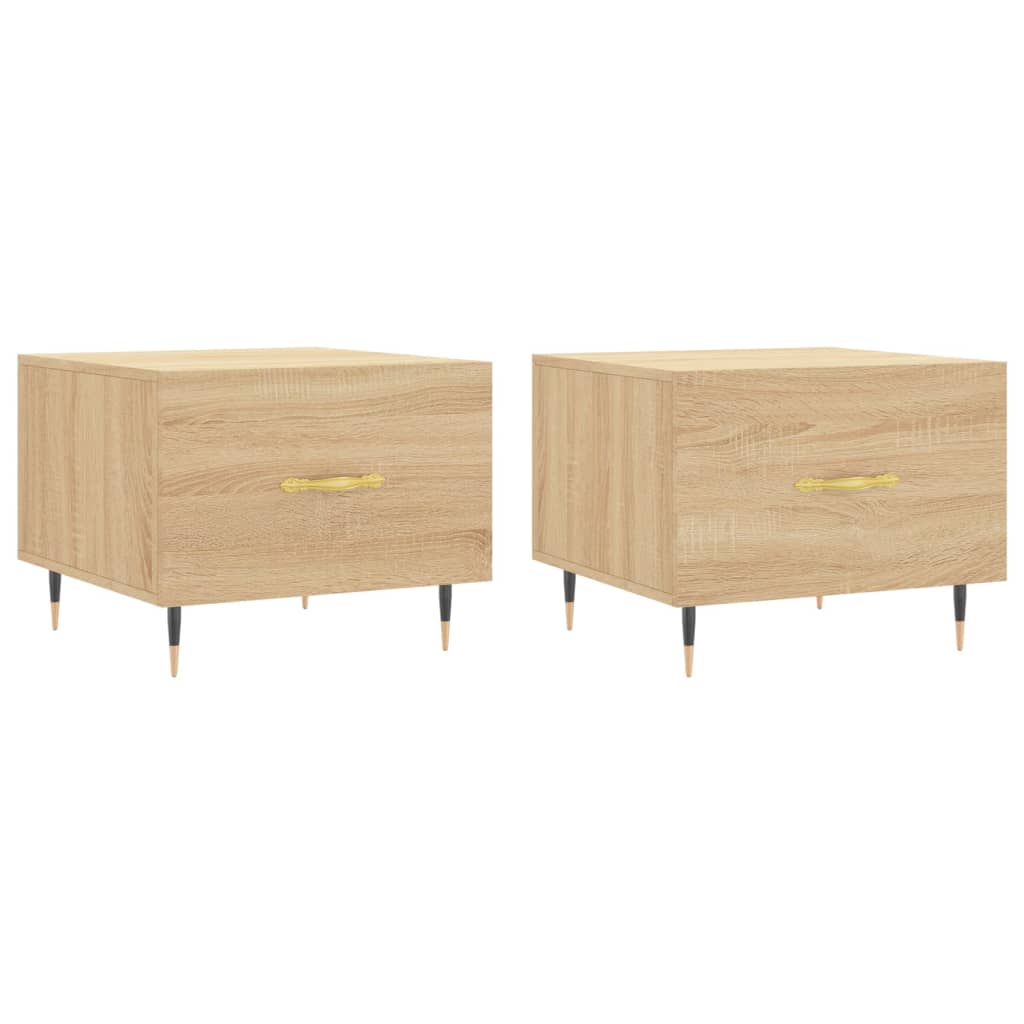 Salongbord Sofabord Sonoma Eik 2 stk 50x50x40 cm