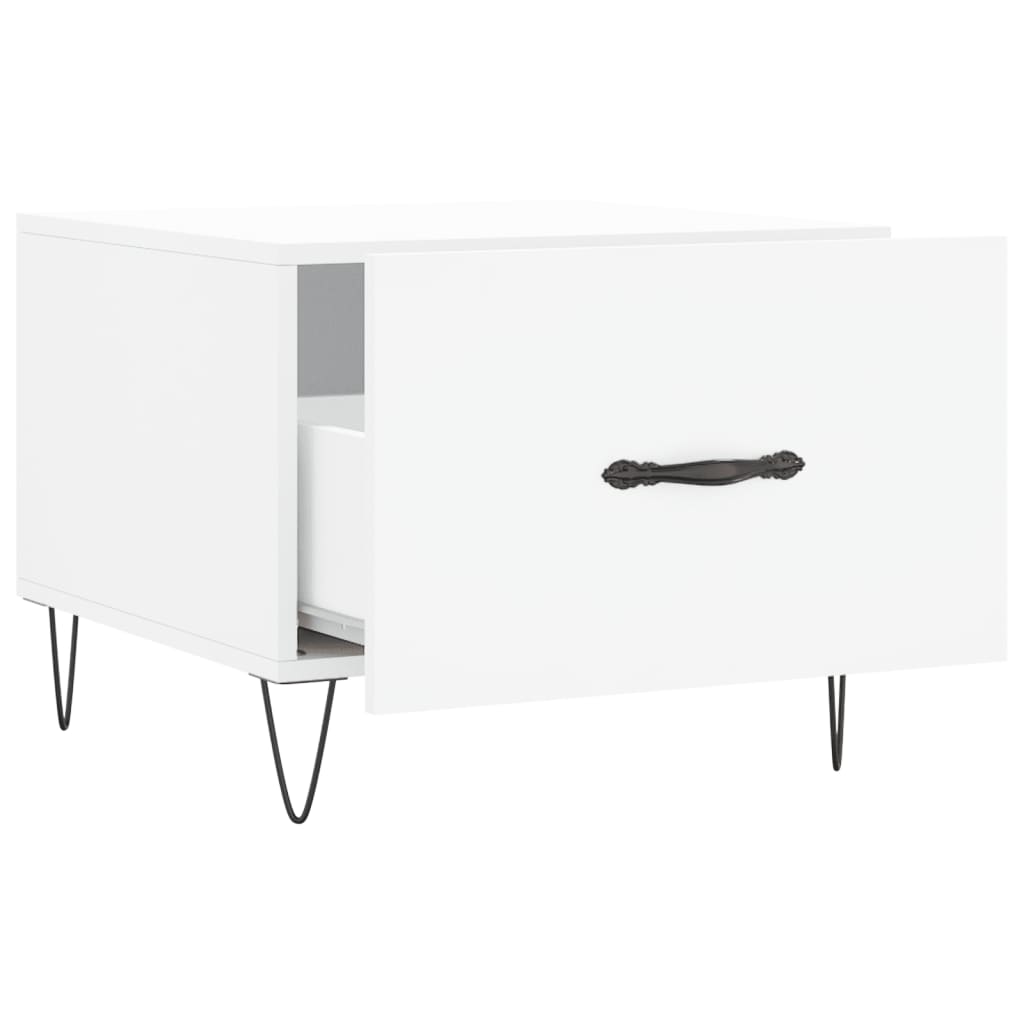 Sidebord Hvit 2 stk 50x50x40 cm