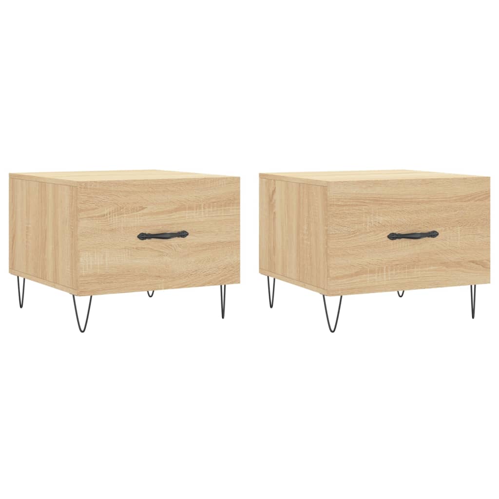 Salongbord Sofabord Sonoma Eik 2 stk 50x50x40 cm