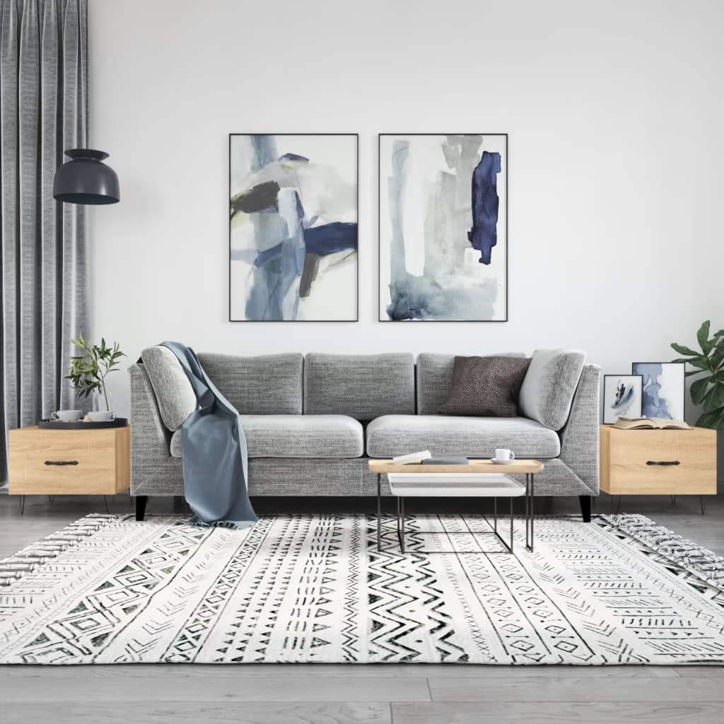 Salongbord Sofabord Sonoma Eik 2 stk 50x50x40 cm