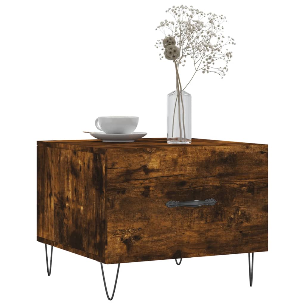 Salongbord Sofabord Røkt Eik 2 stk 50x50x40 cm