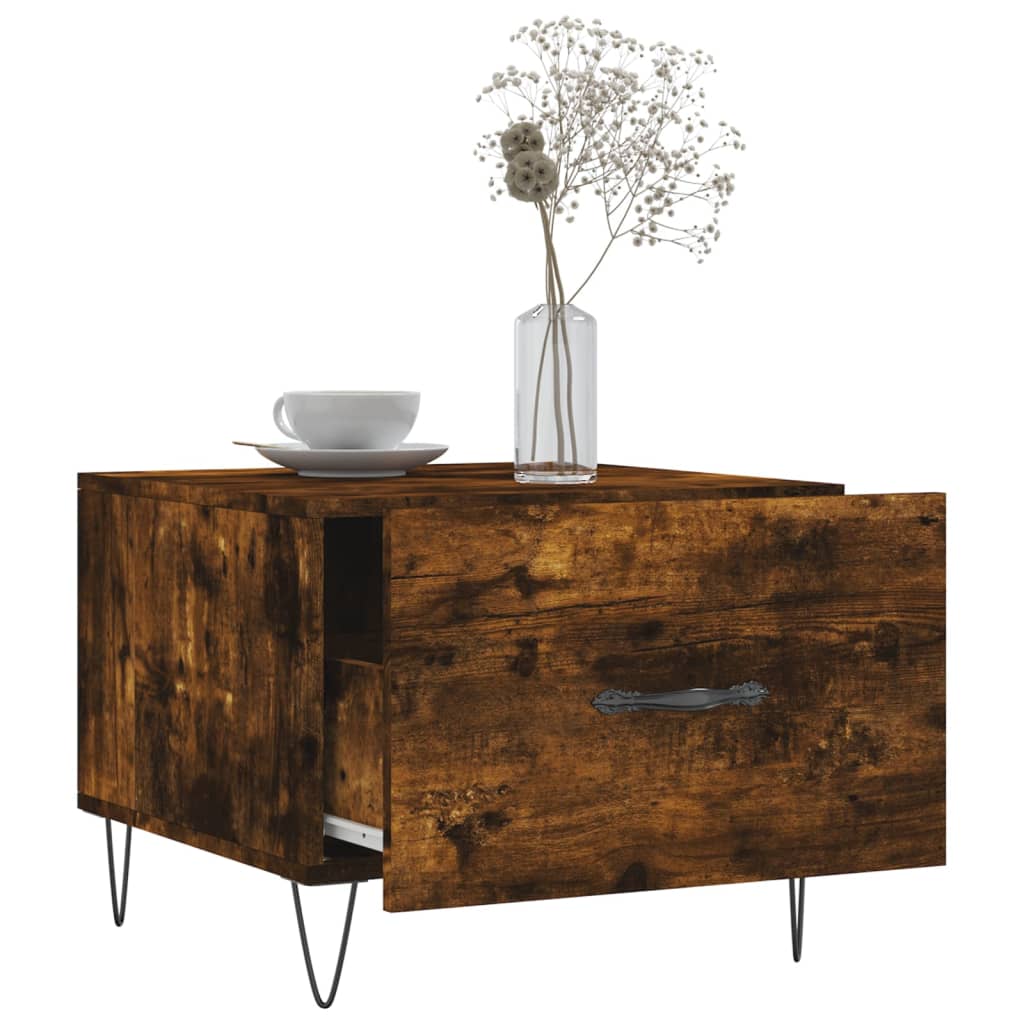 Salongbord Sofabord Røkt Eik 2 stk 50x50x40 cm