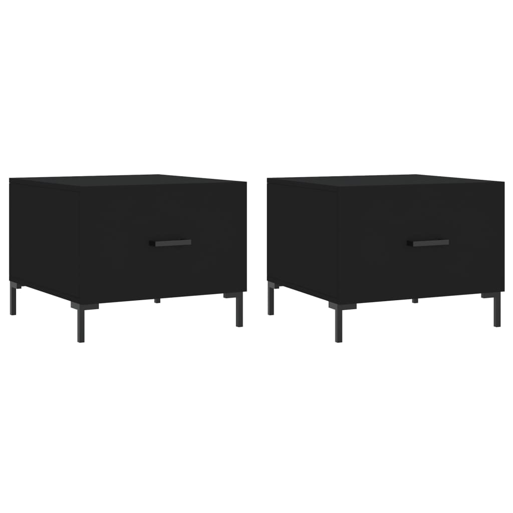 Salongbord Sofabord Svart 2 stk 50x50x40 cm