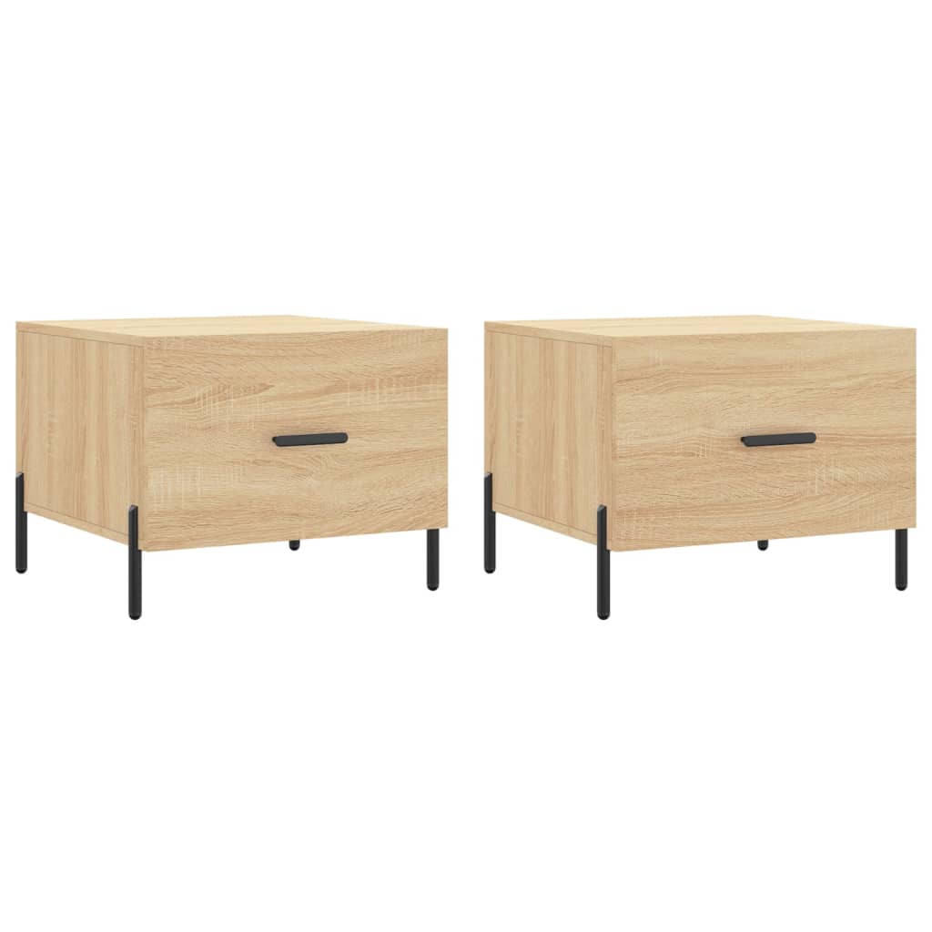 Salongbord Sofabord Sonoma Eik 2 stk 50x50x40 cm
