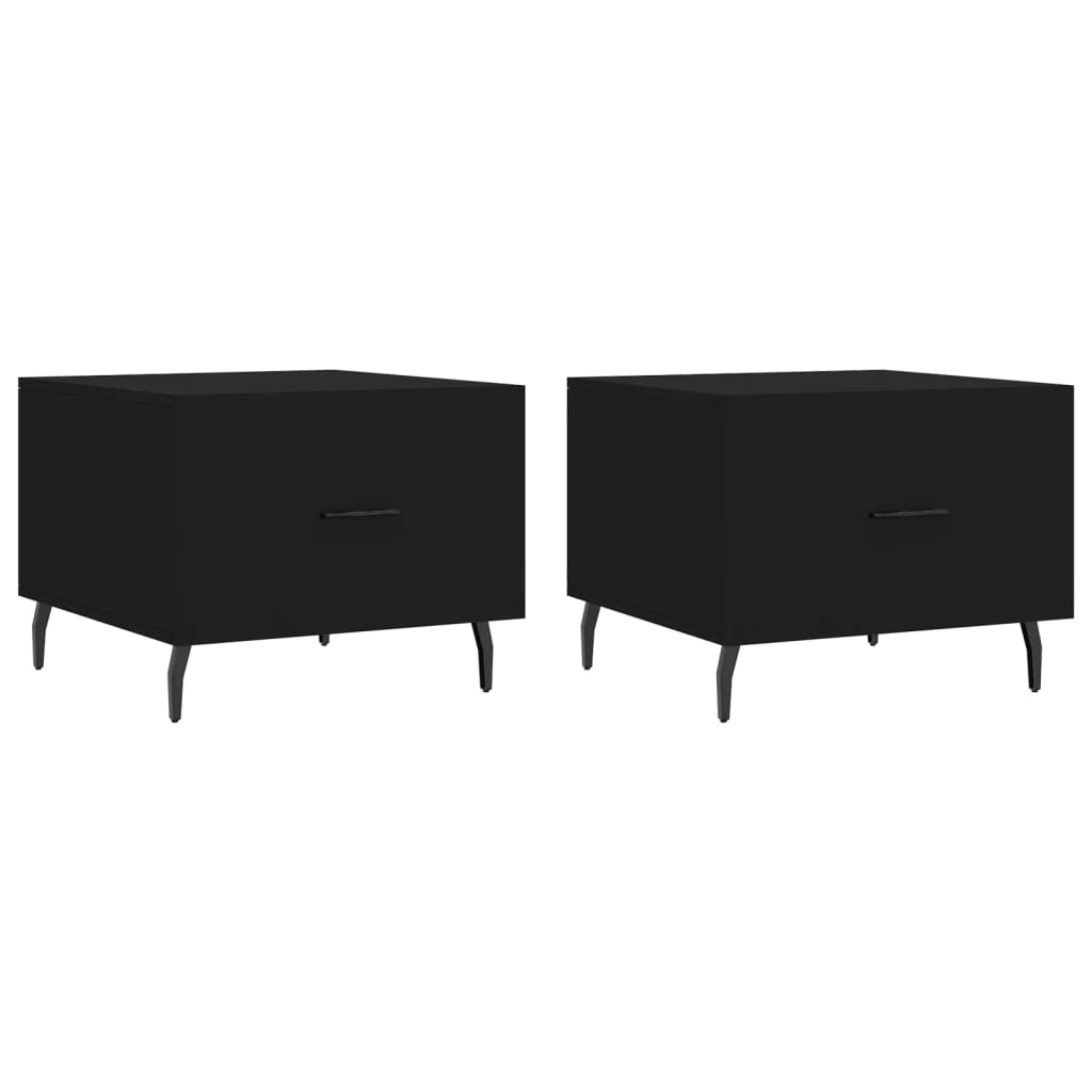 Salongbord Sofabord Svart 2 stk 50x50x40 cm