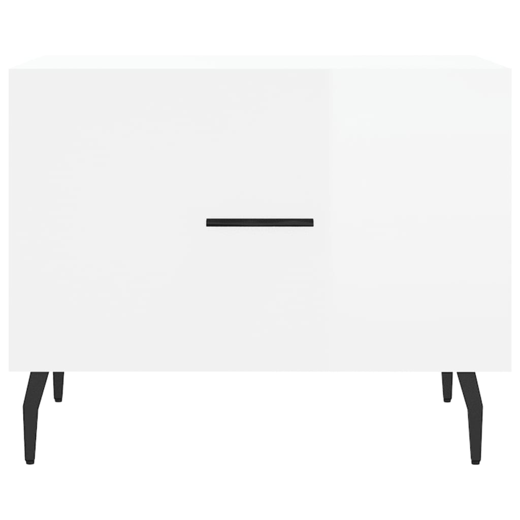 Sidebord Høyglans Hvit 2 stk Høyglans Hvit 50x50x40 cm