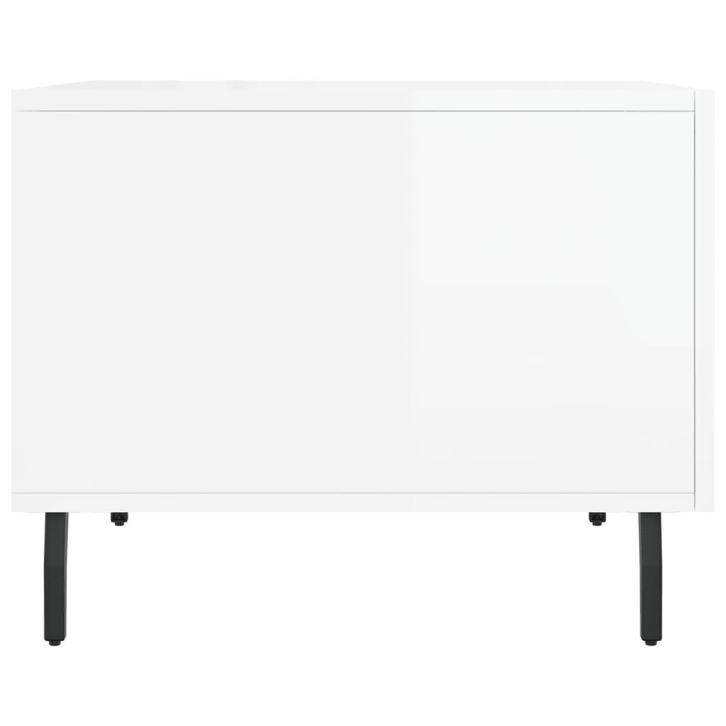Sidebord Høyglans Hvit 2 stk Høyglans Hvit 50x50x40 cm