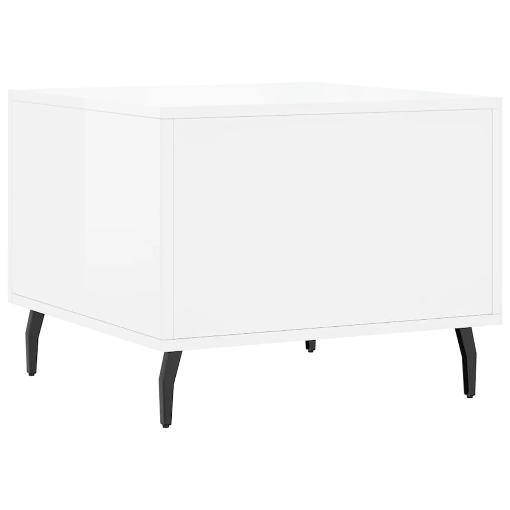 Sidebord Høyglans Hvit 2 stk Høyglans Hvit 50x50x40 cm