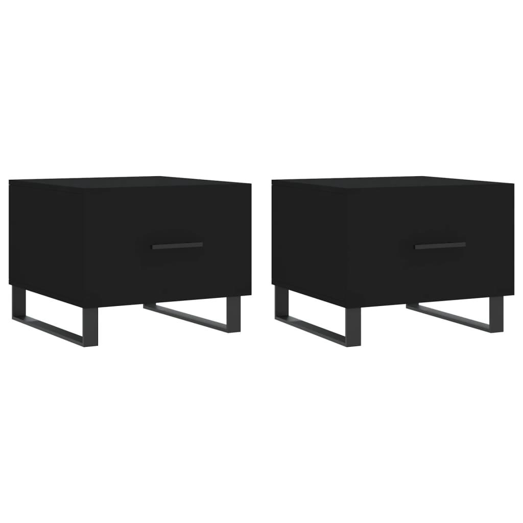 Salongbord Sofabord Svart 2 stk 50x50x40 cm