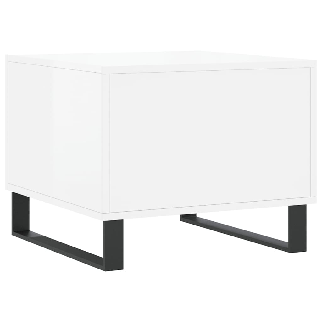 Sidebord Høyglans Hvit 2 stk Høyglans Hvit 50x50x40 cm