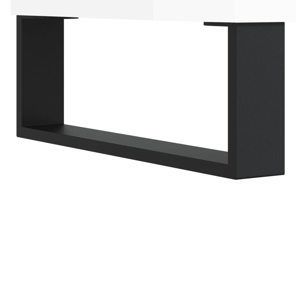 Sidebord Høyglans Hvit 2 stk Høyglans Hvit 50x50x40 cm