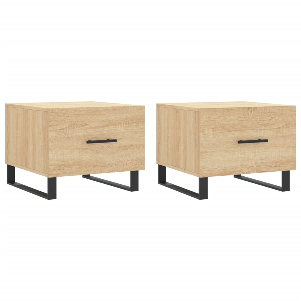 Salongbord Sofabord Sonoma Eik 2 stk 50x50x40 cm