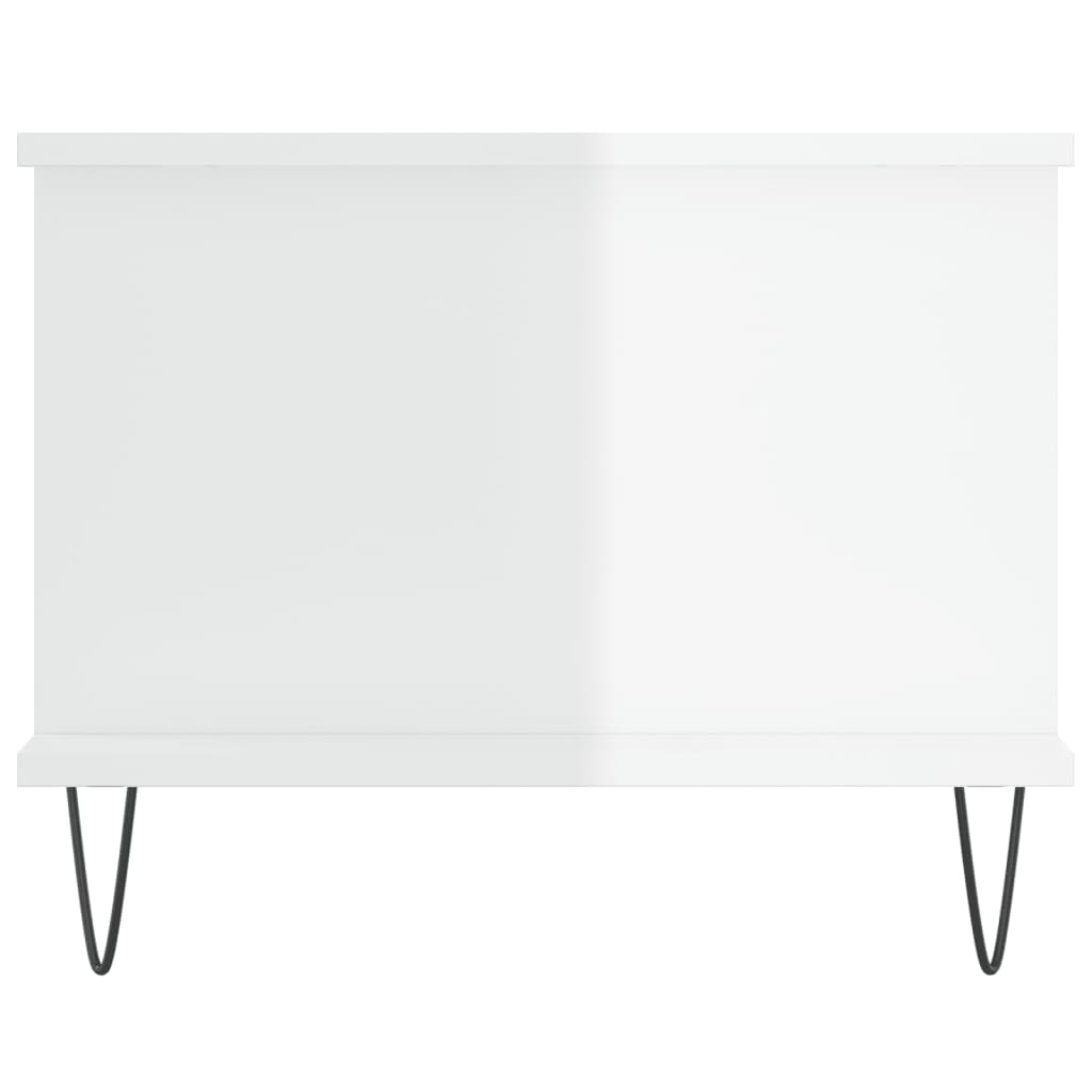 Salongbord Sofabord Høyglans Hvit 90x50x40 cm