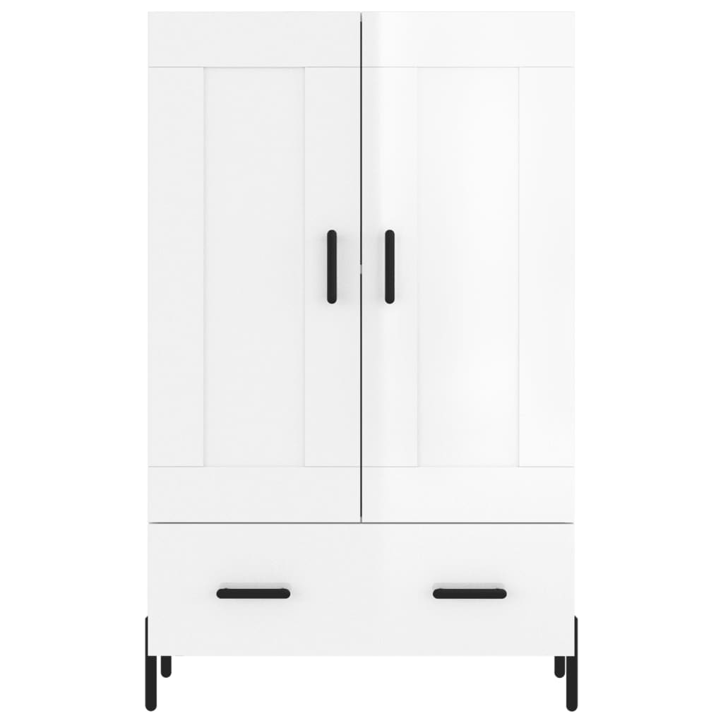 Skap Høyglans Hvit 69,5x31x115 cm