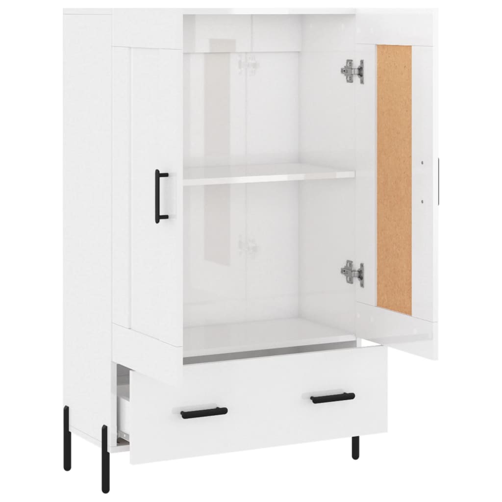Skap Høyglans Hvit 69,5x31x115 cm
