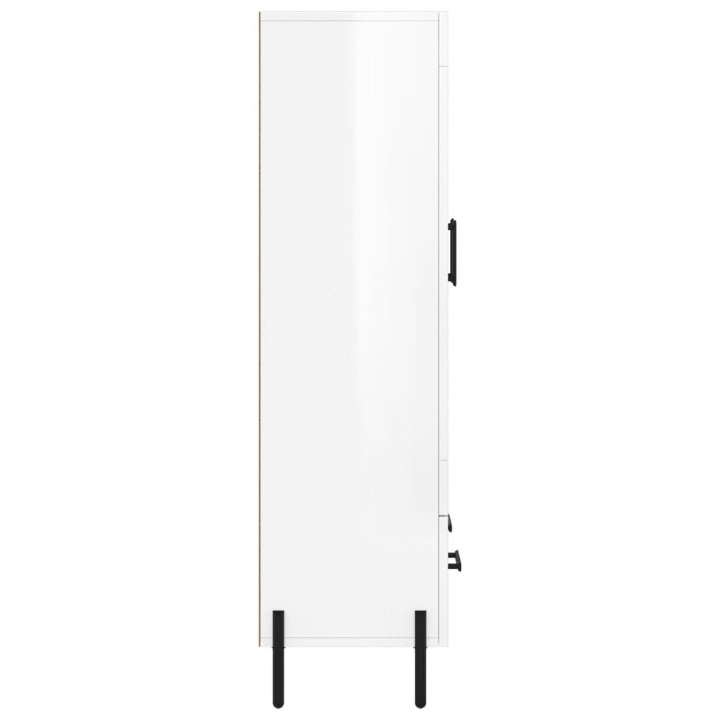 Skap Høyglans Hvit 69,5x31x115 cm