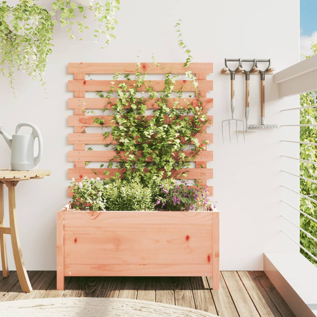 Utendørs Blomsterkasse Plantekasse Tre med stativ 79x39,5x114 cm heltre furu