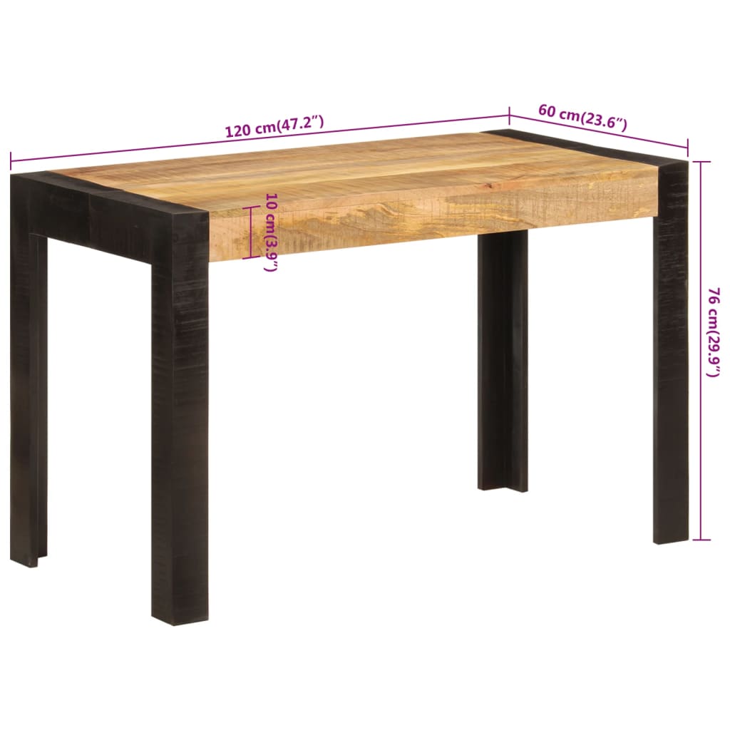 Spisebord 120x60x76 cm heltre mango