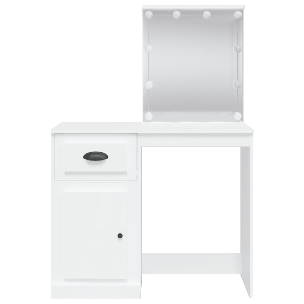 Sminkebord Hvit LED 90x42x132,5 cm