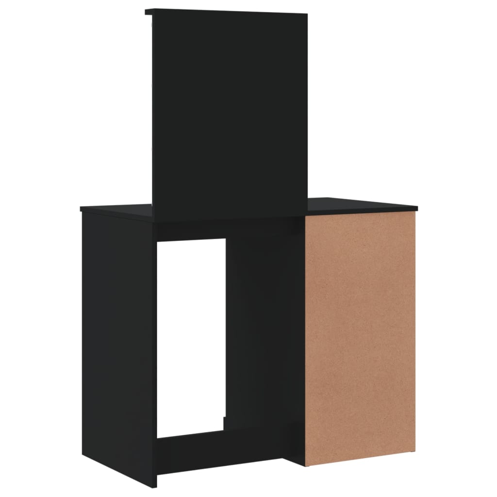 Sminkebord Svart LED 90x42x132,5 cm