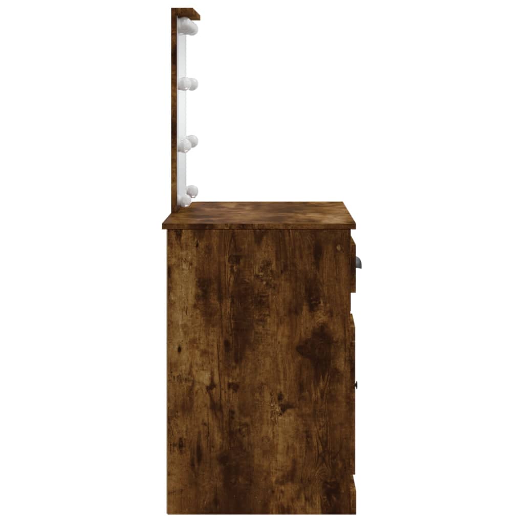 Sminkebord Røkt Eik LED 90x42x132,5 cm