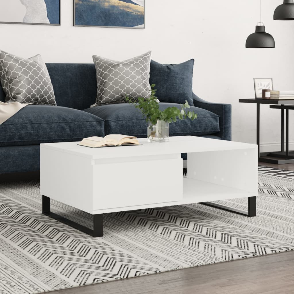 Salongbord Sofabord Hvit 90x60x35 cm
