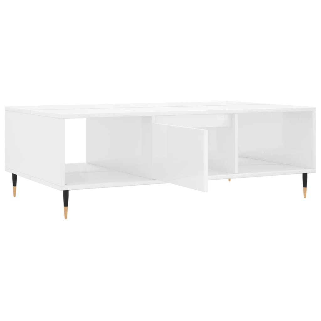 Salongbord Sofabord Høyglans Hvit 104x60x35 cm