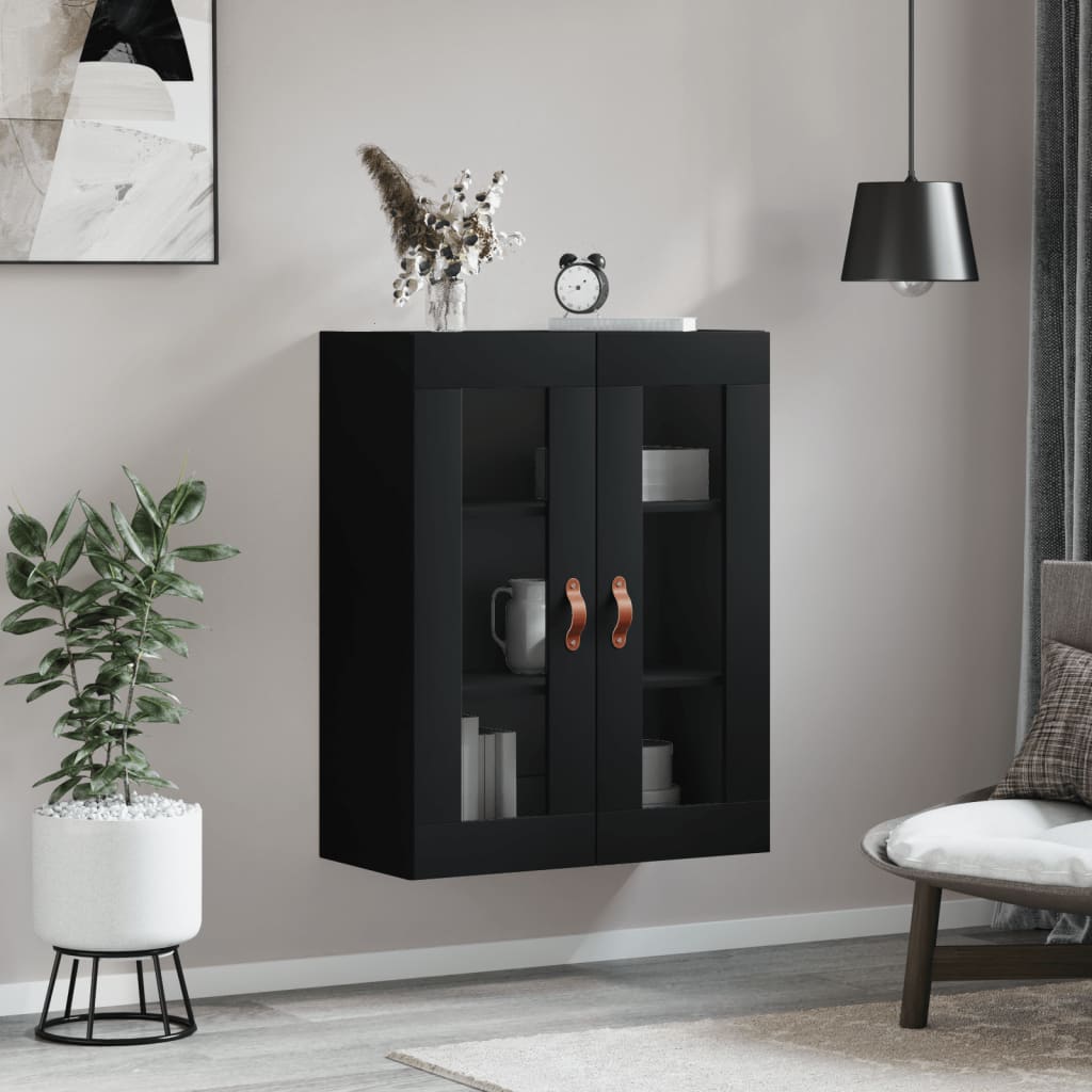 Veggskap Svart 69,5x34x90 cm