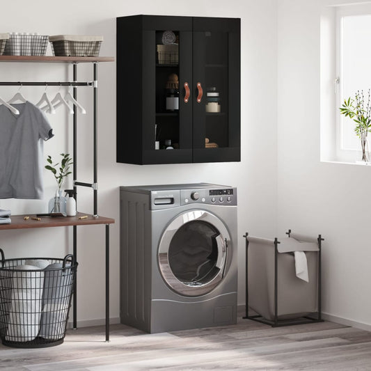 Veggskap Svart 69,5x34x90 cm