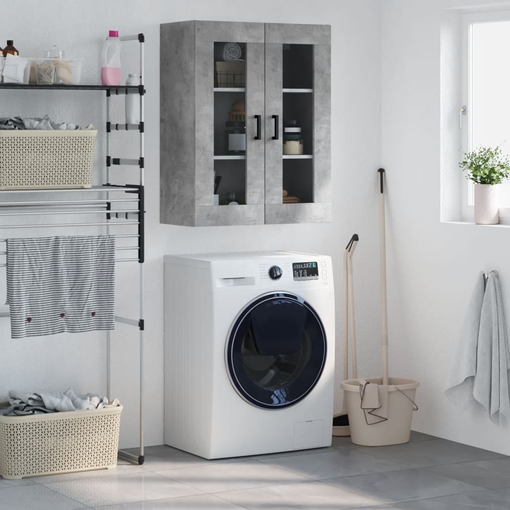 Veggskap Betonggrå 69,5x34x90 cm