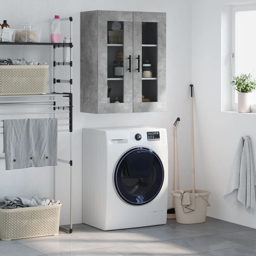 Veggskap Betonggrå 69,5x34x90 cm