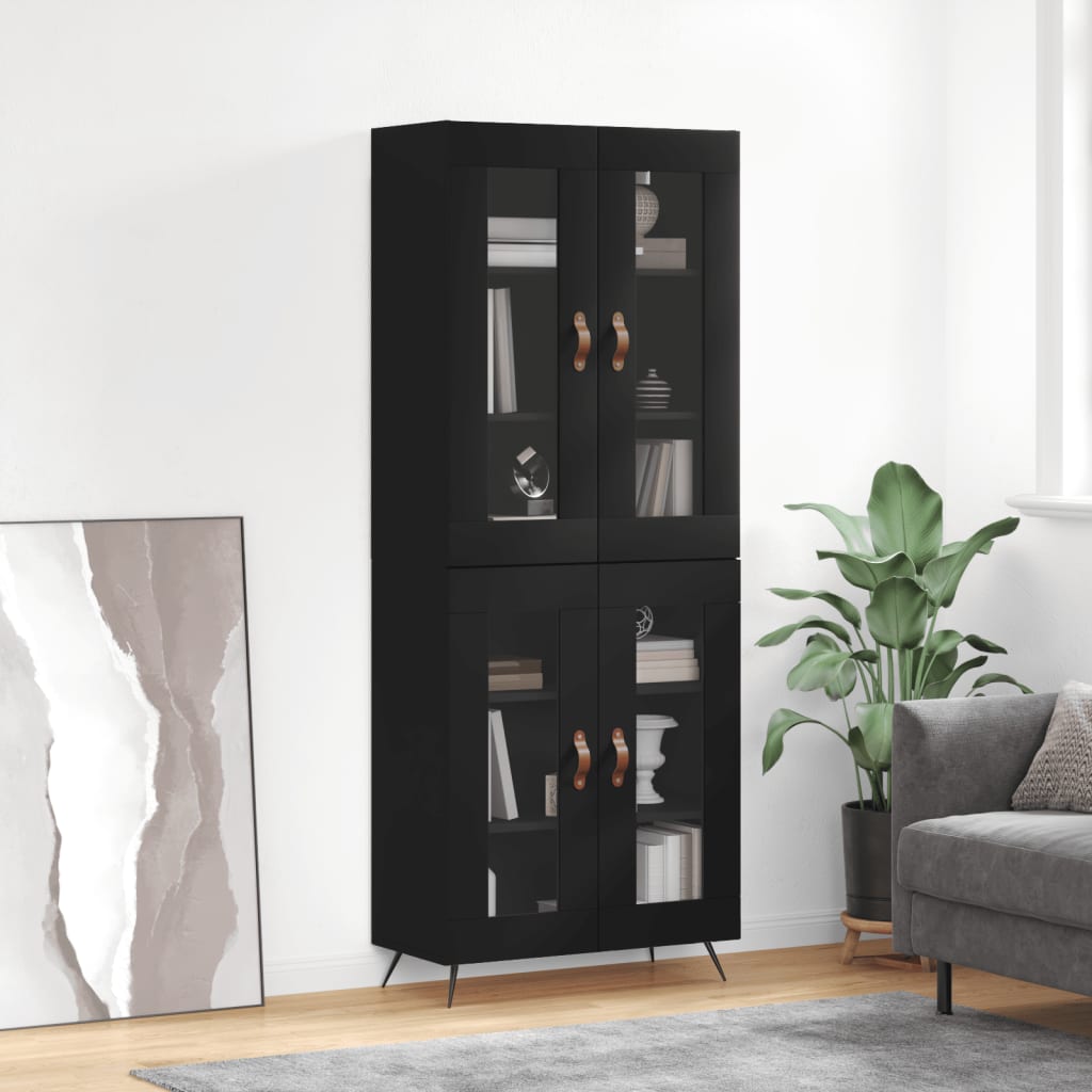Skap Svart 69,5x34x180 cm