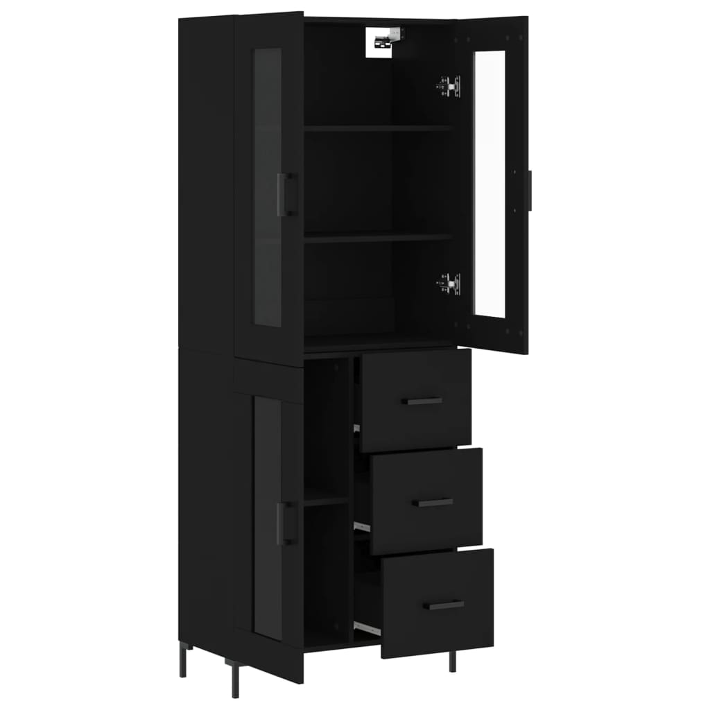 Skap Svart 69,5x34x180 cm